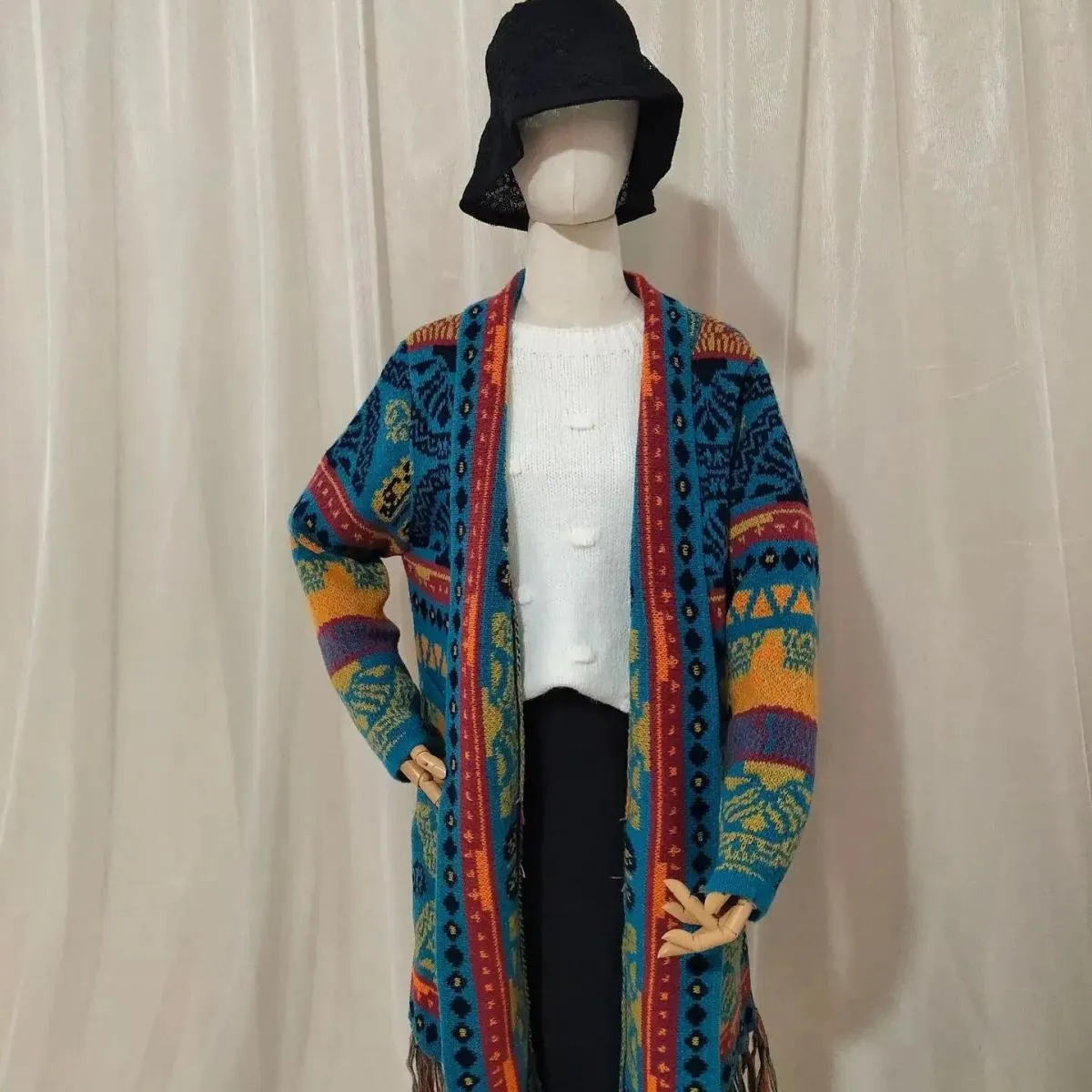 Cardigan lavorato a maglia Nuovo cardigan retrò jacquard Versione maglione allentato Moda donna Nuovo